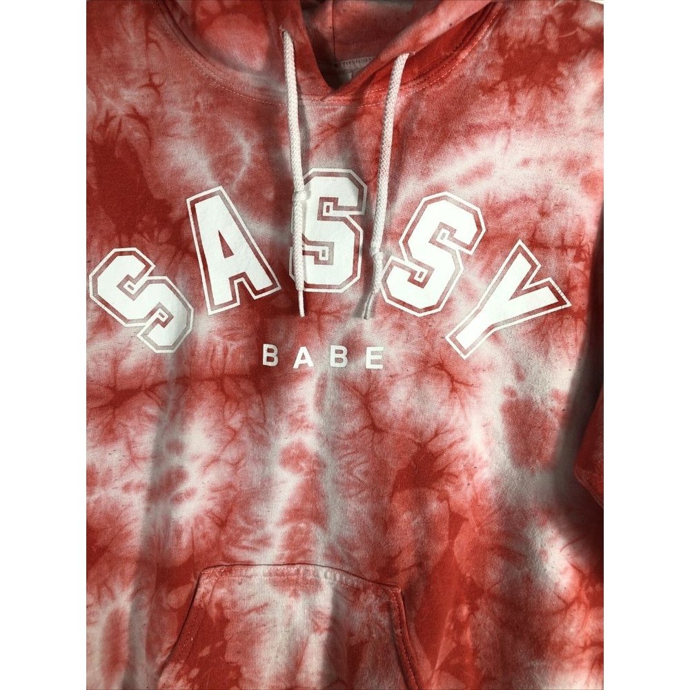 Sassy Babe Tye Dye  Woman's Hooded Sweatshirt - Picture 6 of 16